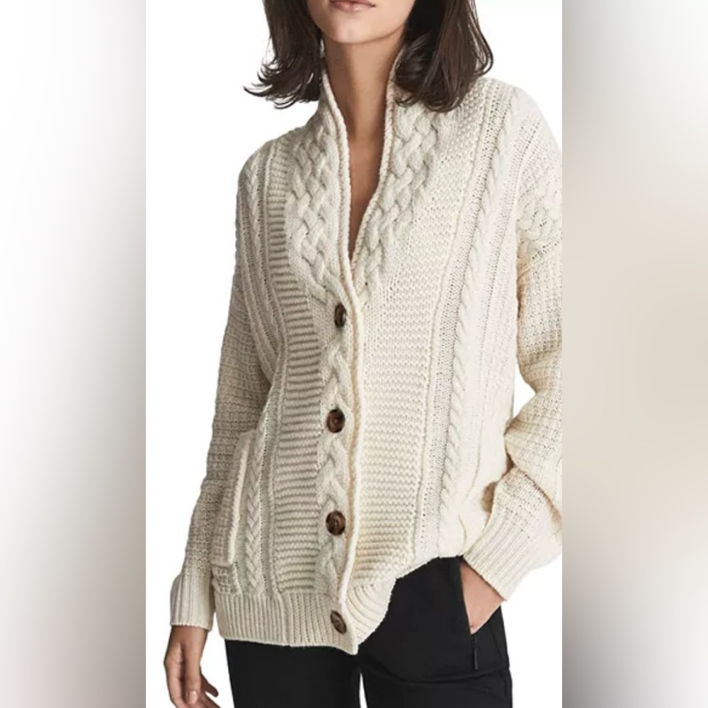 Reiss Summer 'Vintage' Cable Knit Cardigan